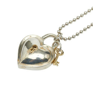 Tiffany Co Heart Lock Necklace Silver Gold Yellow TIFFANYCo